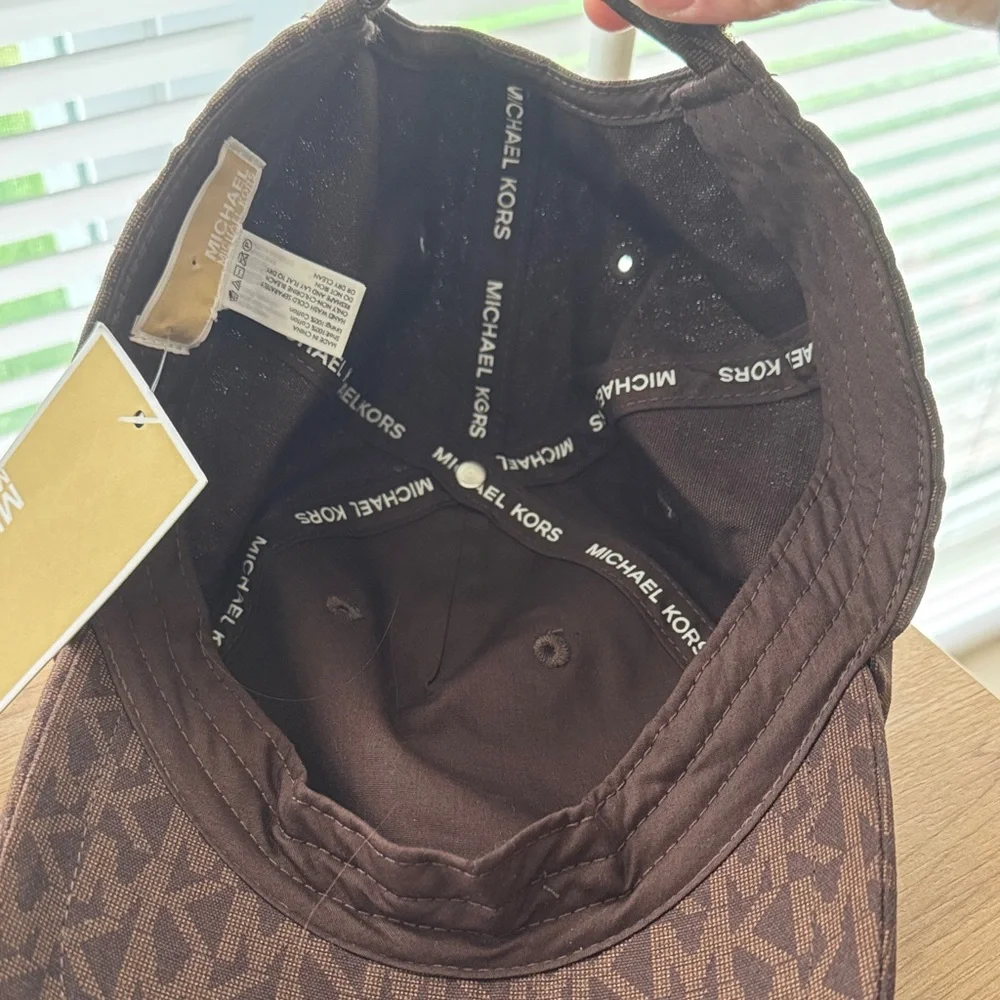 NWT Michael Kors Dark Brown Monogram Hat